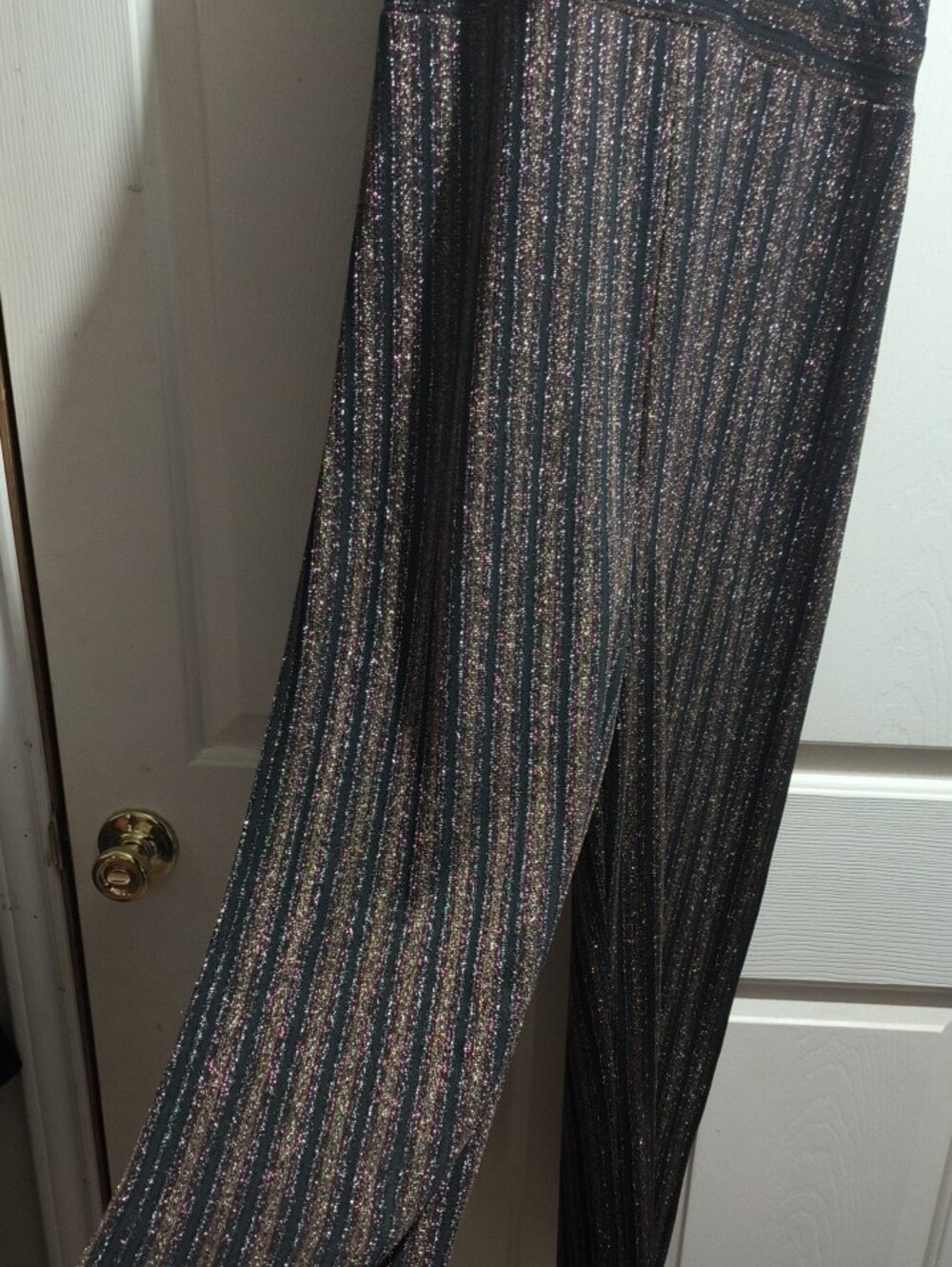 art class Black Maxi Dress with Metallic Pink Stripes - Picture 2 of 5